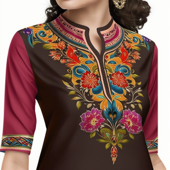 Modern Kurti Neck Design Vector Motif traditional Palestinian embroidery  Aztec style embroidery abstract Modern Kurti Neck . design for texture,  fabric, and wearing saree. 16005121 Vector Art at Vecteezy